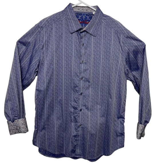 Robert Graham Other - Robert Graham Blue Boho Abstract Dressy Button Down Shirt Extra Large